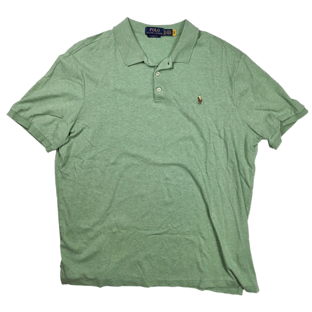 Polo Ralph Lauren Classic Fit Mint Green 1/4 Button S/Sleeve Polo Men's Size XL